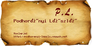 Podhorányi László névjegykártya