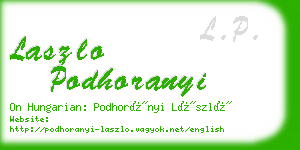 laszlo podhoranyi business card